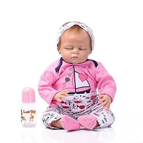 Hbtoys 22" Gentle Touch Alive Realistic Interactive Solid Silicone Newborn Baby Dolls