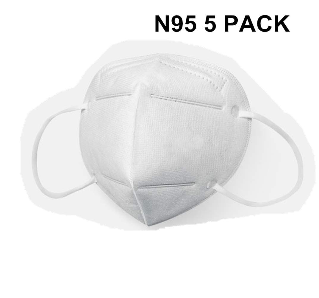 Disposable N95 Mask with 4-Layer Filter Mask, 5 PCS Disposable Air Filter Masks Against Dust, Pollution, Particle, Pollen, Smoke, Safety Face Mask