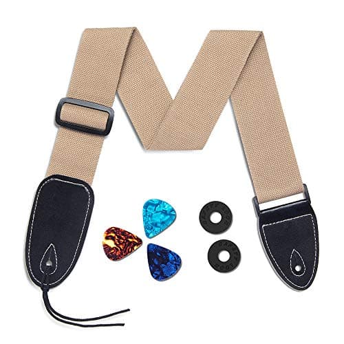 WorldLite Guitar Strap 100% Soft Cotton with Strap Locks and Picks, Guitar Shoulder Straps for Acoustic, Classical, Electric and Bass Guitars