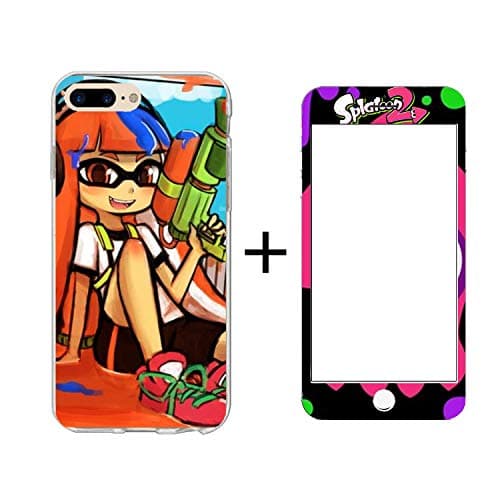 Splatoon Thin Fit Apple iPhone 7/8 Plus Case Soft Silicone Cell Phones Back Cover Shell Protector with A Toughened Membrane for 5.5" Phone Apple 8P 7P