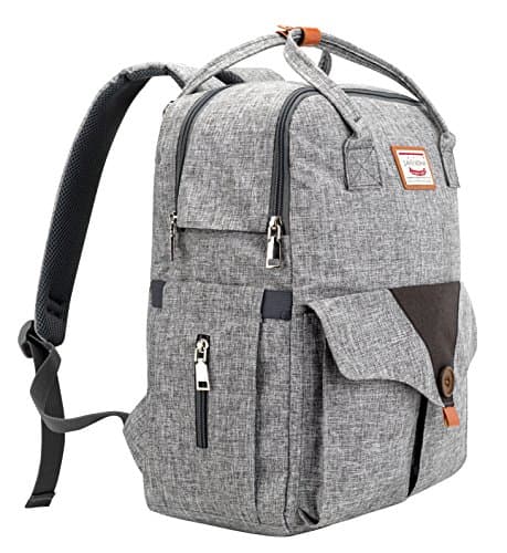 Savvy Nomad Diaper Bag Backpack with Stroller Straps &amp; Changing Pad,Multi-Function Waterproof Baby Travel Nappy Bags for Mom &amp; Dad - Large Capacity, Durable and Stylish，Gray