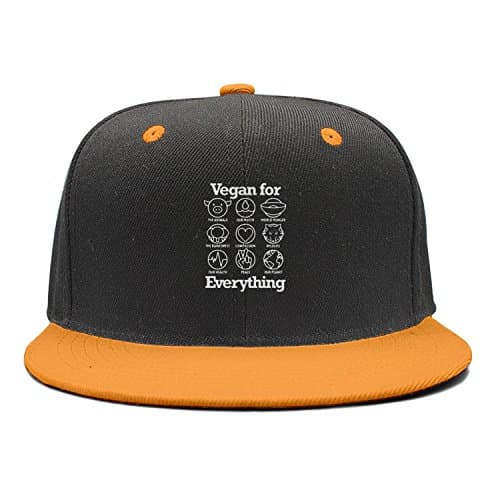 XCVJOIWERNM Vegan for Everything Sun Hats Plain Adjustable Strapback Hat Yellow