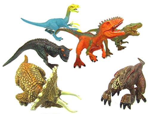 Realistic Looking 7" Dinosaurs Pack of 6 Large Plastic Assorted Dinosaur Figures