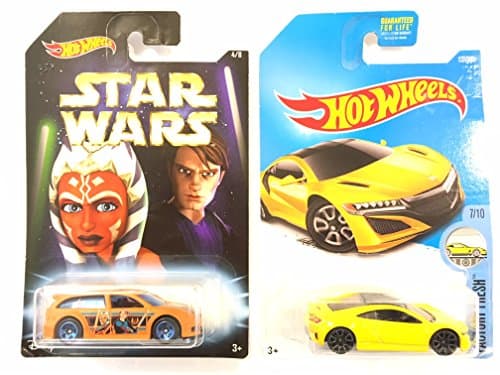 Hot Wheels "MASTER &amp; APPRENTICE" AUDACIOUS (ANAKIN SKYWALKER &amp; AHSOKA TANO) &amp; BONUS: Hot Wheels 2017 Factory Fresh '17 Acura NSX 127/365, Yellow