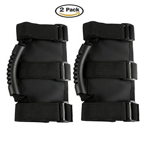 Grab Handle Set for Jeep Wrangler Roll Bars(2 Pack) for Jeep Wrangler Unlimited JK 1995-2016 TJ YJ JKU, Wrangler Accessories (BLACK)