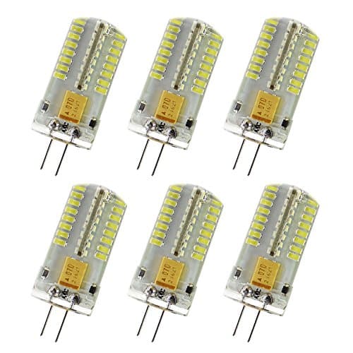 ECTOM G4 Bulb, Dimmable Light Bulbs 3W AC/DC 12V Daylight 6000K 25W T3 Halogen Replacement Bulbs for Under Counter Puck Ceiling Lighting(6-Pack)