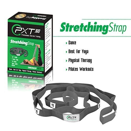 PXT360 Pilates Stretch Strap With 12 Loops -Increase Flexibility. Athletes, Trainers, Yoga, Dance, Pilates, Gymnastics. Exercise Equipment. Top Choice of Physical Therapists. Avoid Injuries