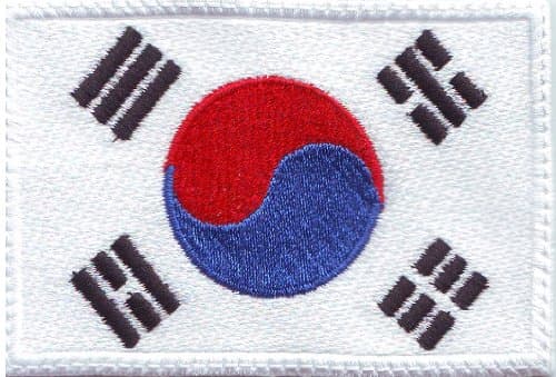 South Korea Flag Embroidered Sew on Patch