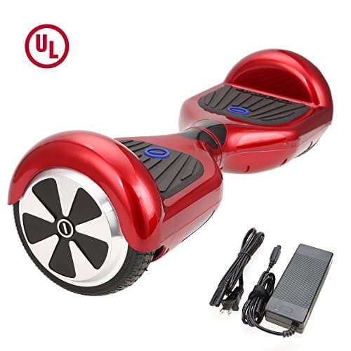 SURFUS 6.5" Waterproof Hoverboard with Buffing Shell UL 2272 Certified Self-Balancing Scooter with LED lights , Red