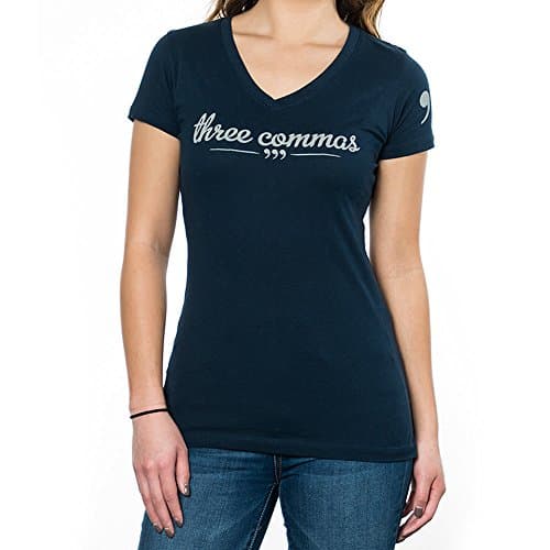 Three Commas Ladies Three Commas Cursive Tee XX-Large Navy