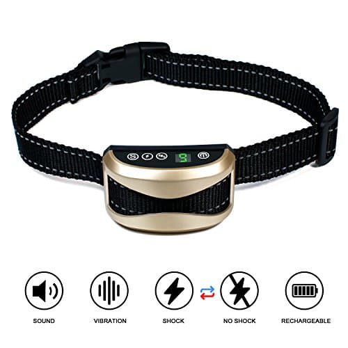 Bark Collar, Authenzo [2018 Upgrade Version] Barking Control Training Collar with Beep Vibration and No Harm Shock(7 Adjustable Sensitivity Control) For Small Medium Large Dog