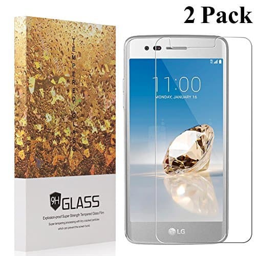 LG Aristo /LG K8 2017 / LG LV3 Screen Protector,[2 Pack] YMAKSI Anti-Scratch, Anti-Fingerprint, Bubble Free Tempered Glass Screen Protector, Lifetime Replacement Warranty