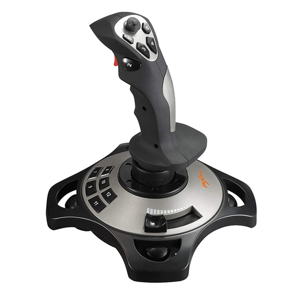 Solovley PC Joystick, PXN-2113 USB Gaming Controller with Vibration Feedback and Throttle, Flight Stick Simulation Games Wired Flight Stick for PC Computer Laptop