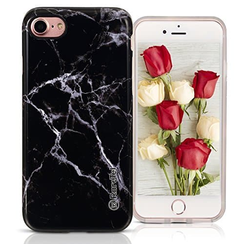 RareTel iPhone 7 iPhone 8 Case Marble Design - TPU Soft Slim Protective Cute Glossy Phone Covers For Girls Women - Clear Bumper IMD Skin Prevents Fading - Dust Proof Shockproof For Complete Protection