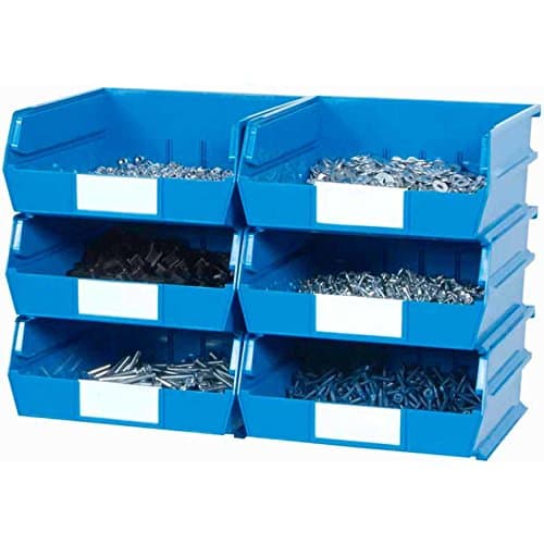 Blue 2 Piece Wall Mount Rail System Bin Storage