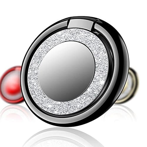 Bling Finger Phone Ring Holder - 360° Rotation Thin Universal Cell Phone Ring Holder Kickstand for iPhone X XS MAX 8/8 Plus Samsung Galaxy S8/S8+ etc(Grey)