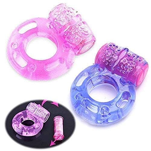 veer pool 2pcs/Strong Vibration Delay Ring Silicone Massage Ring