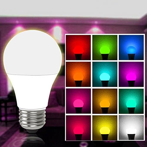 WiFi Smart LED Light Bulb,Work With Alexa Google Home IFTTT Smart Home Automation Dimmable Warm White E26 light bulb 6.5W (40W Equivalent) A19 RGBW Color Changing Mood Light (Pack 1)