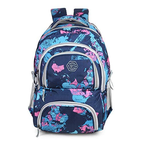TrunkitWaterproof Polyster Printed 30 L Bag Backpack for School, College, Laptop (Blue & Black)