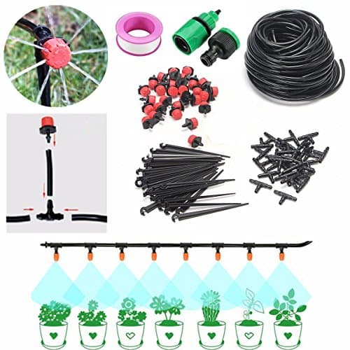 Razy Micro Flow Drip Watering Irrigation Kit with Hose, Automatic System for Flowers, Plants, Bonsai, Garden and Patio (82ft) Micro Irrigation Drip System for Garden Landscape Flower Bed Patio Plants