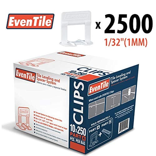 Eventile Tile Leveling System Clips Spacers Clips (2500, 1/32"(1MM))