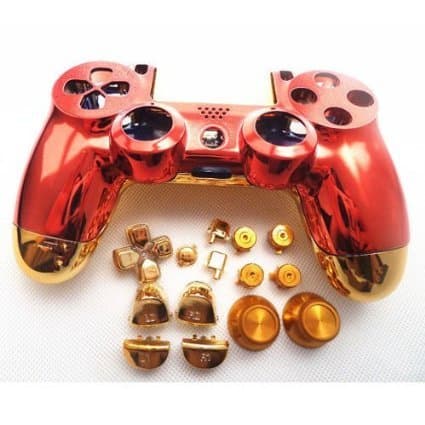 laixing High Quality # A935 on Red + Gold Controller Shell Full Housing for PS4 Playstation 4 dualsho