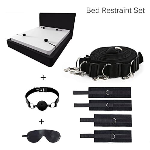 Bed Restrain ts Strap on Set , Bon dage Restrai nt Fetis h System