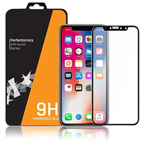 VOOGLASS iPhone X Screen Protector 3D, Tempered Glass 0.2mm, Full Coverage HD - Premium Gorilla Glass 9H Hardness 2.5D - Easy Installation, Sensitive Touch, Anti-Scratch and Fingerprint [Black 1-pack]