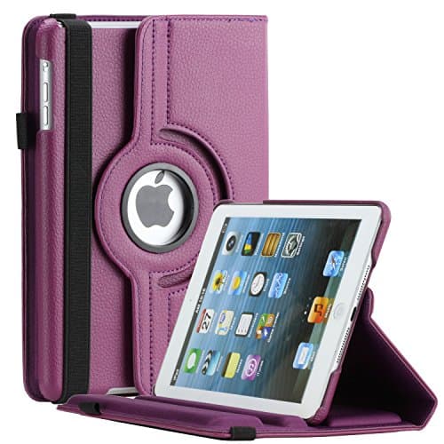 Thilon PU Leather 360 Degree Rotating Auto Sleep / Wake up Stand Case for Apple for iPad Air 1, Purple