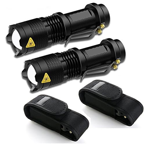 2Pcs Tactical Flashlight with 2Pcs Flashlight Holster,Tac 300 Lumen Ultra Bright , LED 1 Mode Flashlight ,Shock Resistant for Outdoor Activities