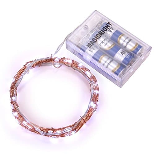Magicnight Battery Led String Starry Light Copper Wire Decorative Centerpiece Lights 60 LEDs Cool White 20ft