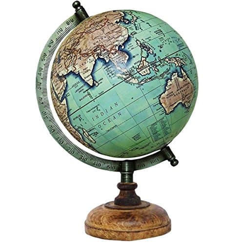 entice selections Rotating Desktop Globe World Earth Ocean Table Decor Geography - 8Inch