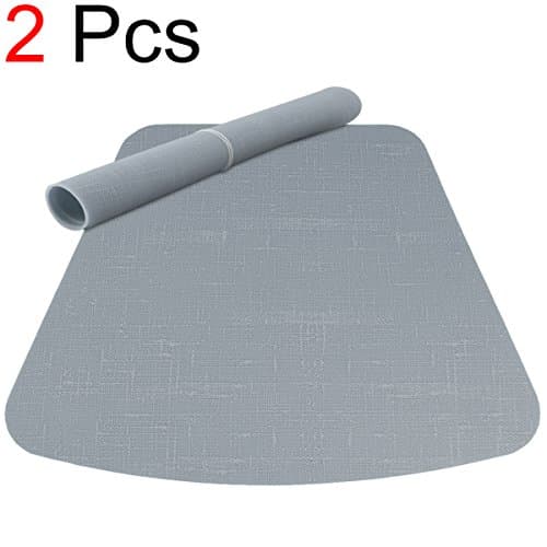 TABLECARE Wedge Silicone Placemats for Round Table Dining Table Placemat Silicone Round Table Mat, Set of 2, Gray
