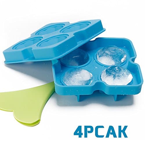 4 Pack Diamond-Shaped Silicone Ice Cube Trays with Lids, Bella Vino BPA-Free Stackable Easy Release Ice Molds Multifunctional Storage Containers for Ice, Whiskey, Candy and Chocolate (Blue-4Pack)