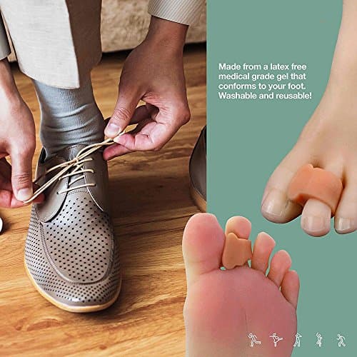 Pack of 4 Toe corrector,Toes eversion orthotics,Gel Toe Stretcher &amp; Separator (L, Flesh color)Suggest man use