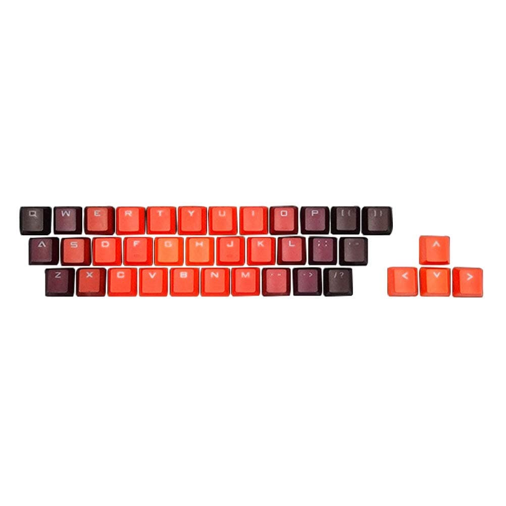 Echaprey Gradient 37 Keys PBT Keycaps Double-Shot Backlit Keycap Set for Mechanical Keyboard (Gradient Red)