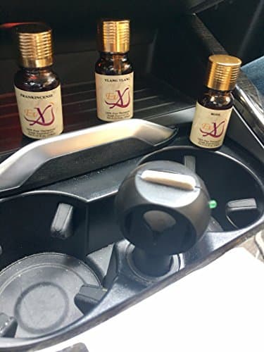 Essential Oil Car Kit Diffuser Tranquility Gift Set of 3: Aromatherapy to Help you Focus, Relieve Stress, Relax, Stay Calm and Alert while Driving in Traffic; Rose, Ylang Ylang and Frankincense