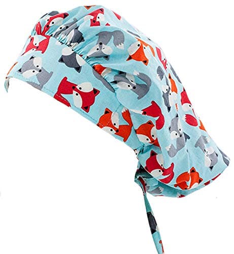 Bouffant Medical Scrub Cap - Friendly Foxes