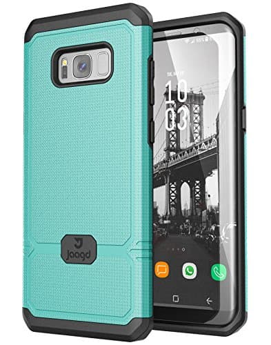 Jaagd Galaxy S8 Plus Case, S8+ Case, Shock-Absorbing Slim Dual-Layer Grip Cell Phone Cases for Samsung Galaxy S8 Plus (Aqua)