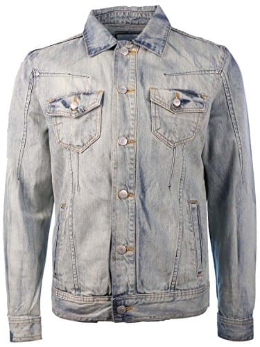 Ditch Plains Men's Button Front Denim Jean Jacket-Bleach Blast-Small