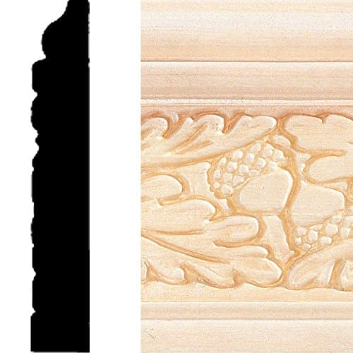 Moulding Solid Basswood Oak Leaf Pattern 1/2 in. x 3 in. x 8 ft