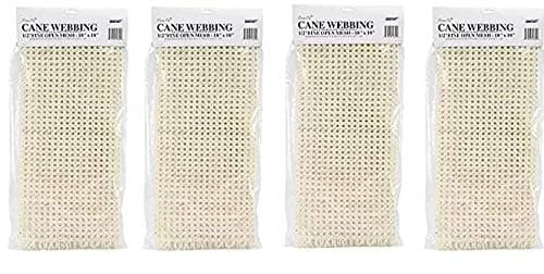 Commonwealth Basket Cane Webbing 1/2-Inch Fine Open Mesh 18-Inch by 18-Inch, Natural (Fоur Расk)