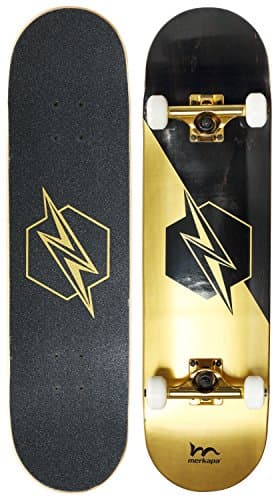 Merkapa 31" Pro Complete Skateboard 7 Layer Maple Double Kick Deck with High Speed ABEC 9 Bearings for Extreme Sports and Outdoors