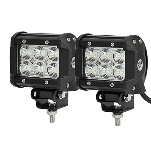 EasyNew® 2pcs 4" 18w CREE LED Work Light Bar Flood Beam 60 Degree Waterproof for Off-road Truck Car ATV SUV Jeep Boat 4wd ATV Auxiliary Driving Lamp Pods