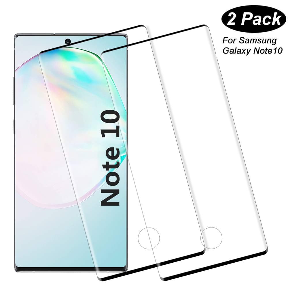 VRK Screen Protector for Samsung Galaxy Note 10,Note 10 Fingerprint Available Tempered Glass Screen Protector,9H Hardness 3D Curved Edge Screen Protective Film for Samsung Galaxy Note 10【2 Pack】