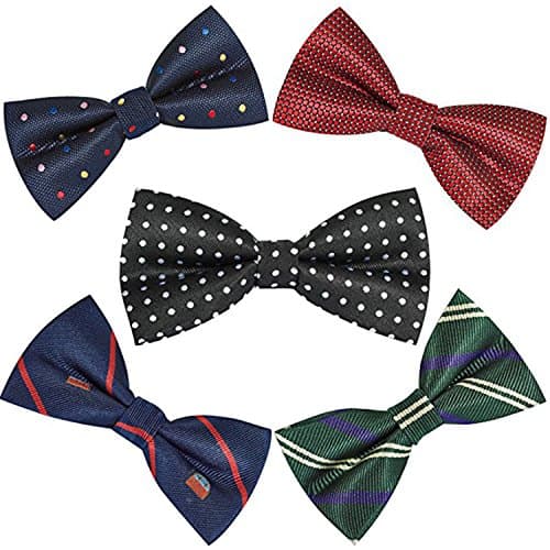 OUMUS Premium Adjustable Neck Tie Bowties 5-pack