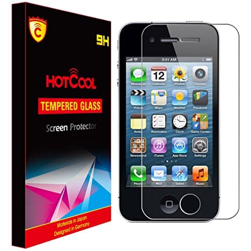 iPhone 4S/4 Screen Protector - HOTCOOL [Tempered Glass] Screen Protector With 0.26mm Ultra Thin 9H Hardness 2.5D Edge For iPhone 4S/4, Tempered Glass