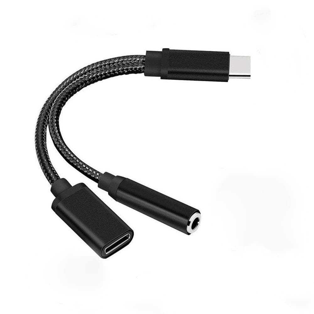 Nylon Braided 2 in 1 USB C Type C to 3.5mm Headphone Audio Aux Jack & Charge Adapter Cable Converter for Letv Le Pro 3…
