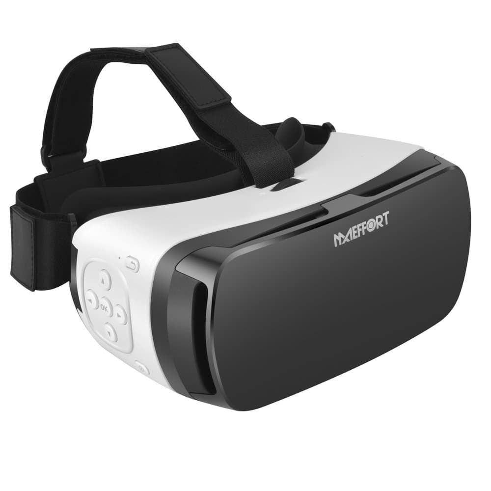 Maeffort Virtual Reality Headset Bulit-in Bluetooth VR Goggles 3D Glasses for 3D Movies Video Games, Compatible with iPhone 7 Plus/ 6s Plus Samsung Galaxy Series and Other Smartphone