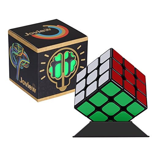 Joview Professional Speed Cube 3x3x3 Smooth Magic Cube 3D Puzzles with Display Stand Fast Turns and Anti Stress for Adults Kids Learning Education Toy (2.24x 2.24x2.24 in)